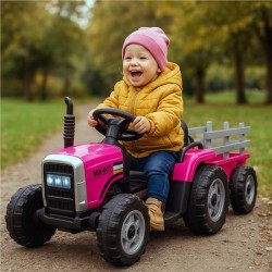 Elektrický traktor Baby Mix Erick s diaľkovým ovládačom ružový #3