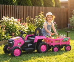 Elektrický traktor Milly Mally Rolly pink ružová #8