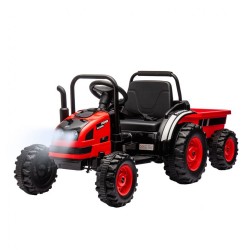 Elektrický traktor s prívesom Milly Mally Farmer červený