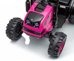 Elektrický traktor s prívesom Milly Mally Farmer ružová #4