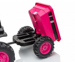Elektrický traktor s prívesom Milly Mally Farmer ružová #6