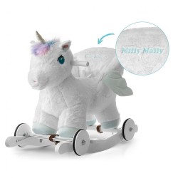 Hojdací koník s melódiou a kolieskami Milly Mally Polly Jednorožec biela #3