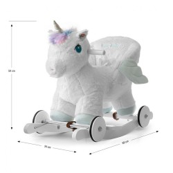 Hojdací koník s melódiou a kolieskami Milly Mally Polly Jednorožec biela #6