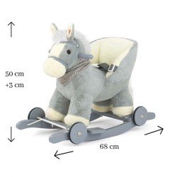 Hojdací koník s melódiou a kolieskami Milly Mally Polly sivý #2