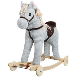 Hojdací koník s melódiou a kolieskami PlayTo sivá #1