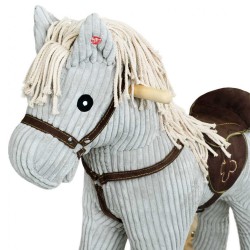 Hojdací koník s melódiou a kolieskami PlayTo sivá #2