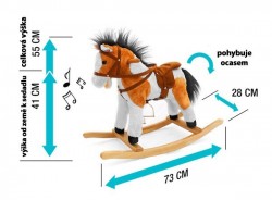 Hojdací koník s melódiou Milly Mally Jurášek tmavo hnedý #1