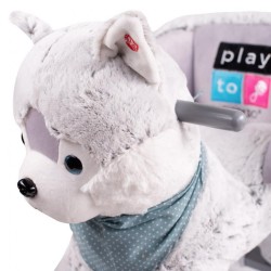 Hojdacia hračka s melódiou a kolieskami PlayTo husky sivá #1