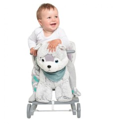 Hojdacia hračka s melódiou a kolieskami PlayTo husky sivá #6