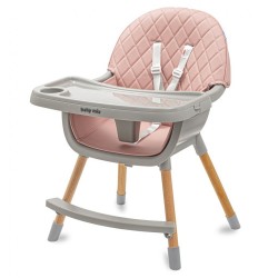 Jedálenská stolička Baby Mix Freja wooden dusty pink ružová #5