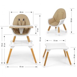 Jedálenská stolička Milly Mally 2v1 Malmo bežová #3