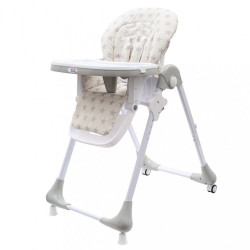 Jedálenská stolička NEW BABY Gray Star - ekokoža sivá