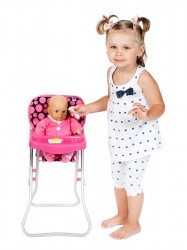 Jedálenská stolička pre bábiky PlayTo Dorotka ružová #2
