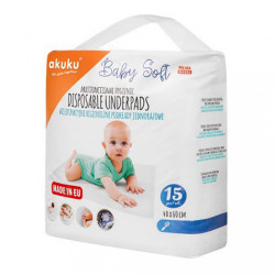 Jednorazové hygienické podložky Akuku Baby Soft 40x60cm 15ks biela #1
