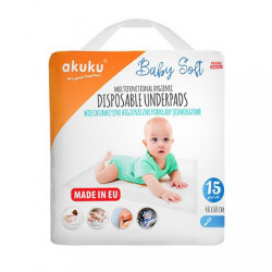 Jednorazové hygienické podložky Akuku Baby Soft 40x60cm 15ks biela #2