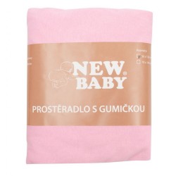 Jersey prestieradlo do postieľky New Baby 120x60 ružové #1