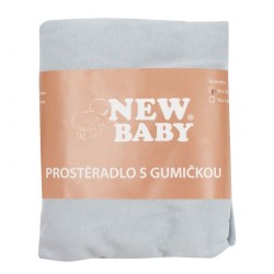Jersey prestieradlo do postieľky New Baby 120x60 sivé #1