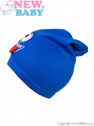 Jesenná detská čiapočka New Baby smejko modrá #1