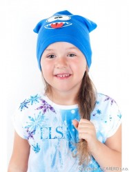 Jesenná detská čiapočka New Baby smejko modrá #2