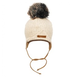 Jesenná dojčenská čiapočka so šatkou na krk New Baby Special One béžová #1