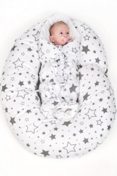 Klasická šnurovacia zavinovačka New Baby biela hviezdy sivé #5