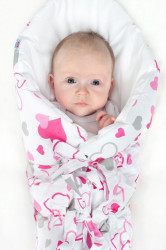 Klasická šnurovacia zavinovačka New Baby ružové srdiečka #6