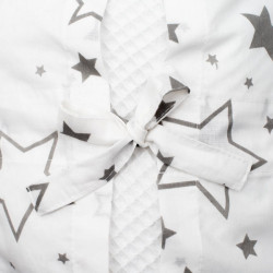 Klasická šnurovacia zavinovačka New Baby Vafle biela sivé hviezdičky #1
