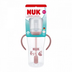 Kojenecká fľaša NUK Perfect Match na učenie so slamkou BEAR 260 ml béžová #1