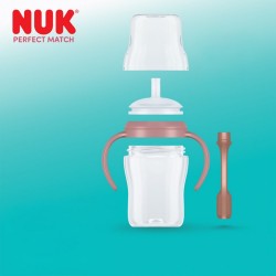 Kojenecká fľaša NUK Perfect Match na učenie so slamkou BEAR150 ml béžová #3