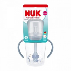Kojenecká fľaša NUK Perfect Match na učenie so slamkou PENGUIN 150 ml sivá #2