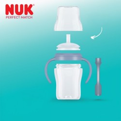 Kojenecká fľaša NUK Perfect Match na učenie so slamkou PENGUIN 150 ml sivá #3