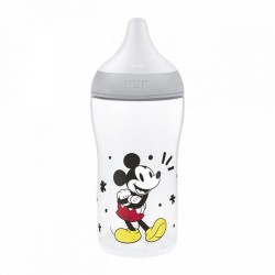 Kojenecká fľaša NUK Perfect Match s kontrolou teploty Disney Mickey 260 ml grey sivá