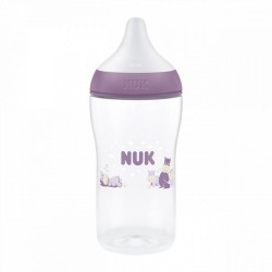 Kojenecká fľaša NUK Perfect Match s kontrolou teploty Hippo 260 ml fialová