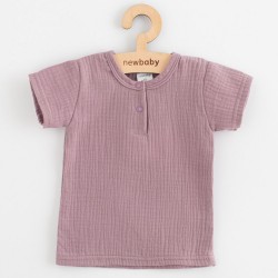 Kojenecká mušelínová súprava tričko a nohavice New Baby lavender fialová #2