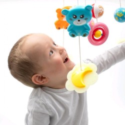 Kolotoč nad postieľku so svetelným projektorm Baby Mix grey sivá #9