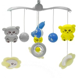 Kolotoč nad postieľku so svetelným projektorm Baby Mix grey sivá #1