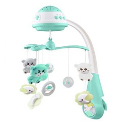 Kolotoč nad postieľku so svetelným projektorom Baby Mix mint zelená #9