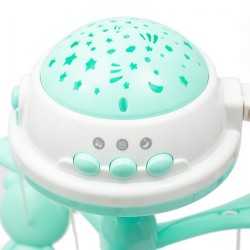 Kolotoč nad postieľku so svetelným projektorom Baby Mix mint zelená #2