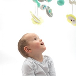 Kolotoč nad postieľku so svetelným projektorom Baby Mix mint zelená #7
