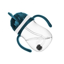 Kúzelná fľaška so slamkou a závažím Akuku 280 ml biela #1