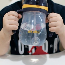 Kúzelná fľaška so slamkou a závažím Akuku 280 ml žltá #4
