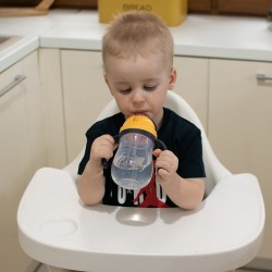 Kúzelná fľaška so slamkou a závažím Akuku 280 ml žltá #5
