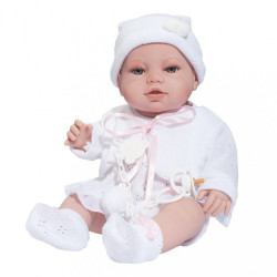 Luxusná detská bábika-bábätko Berbesa Terezka 43cm biela