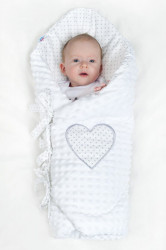 Luxusná šnurovacia Zavinovačka z Minky New Baby biela 75x75 cm #5