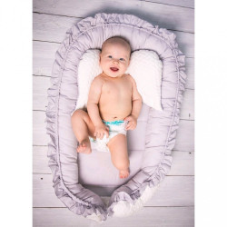 Luxusné hniezdočko pre bábätko Králiček Belisima sivo-ružové #1