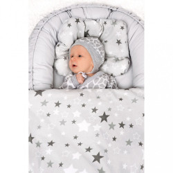 Luxusné hniezdočko s perinkou pre bábätko New Baby sivé hviezdy biela #2
