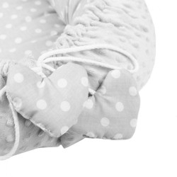 Luxusné hniezdočko s vankúšikom a perinkou New Baby z Minky Srdiečko sivé #3