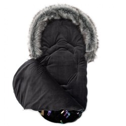 Luxusný fusak s kožušinkou Climber New Baby čierny #1