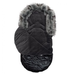 Luxusný fusak s kožušinkou New Baby čierny #1