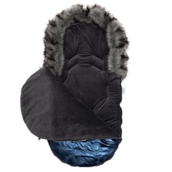 Luxusný fusak s kožušinkou New Baby modrý #1